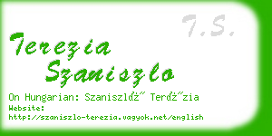 terezia szaniszlo business card